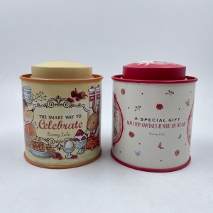 Tinplate rotund ceai Caddy Candy Snack Snack Packaging Box Tin Box